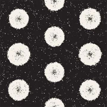 Grungy vector pattern with scattered circle shapes. Seamless texture abstract Stock Illustration