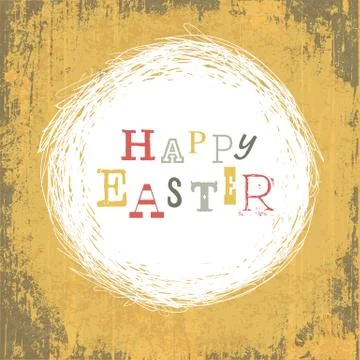 Grungy Vintage Yellow Easter Background 스톡 일러스트
