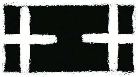 Grungy white painted border frame with black copy space, hand drawn stop mo.. Stock Footage 342044929