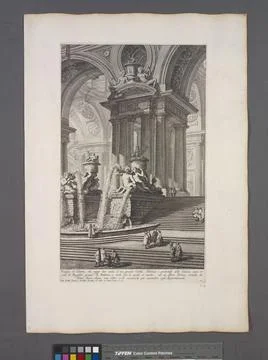 Gruppo di colonne. Group of columns.. Piranesi, Giovanni Battista, 1720-17... Stock Photos