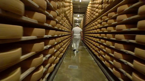 Gruyere cellar 스톡 동영상 57368321