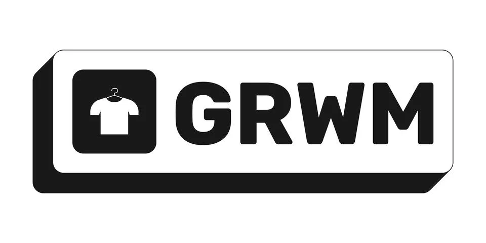 GRWM rectangle UI web button Stock Illustration