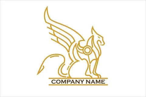 Gryphon. griffin. side view of artistic gryphon. Stock Illustration