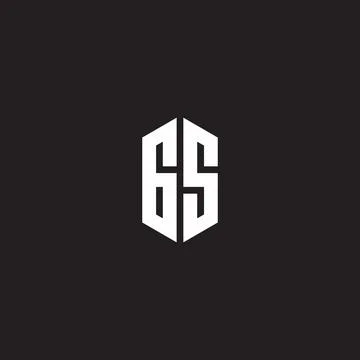 GS Logo monogram with hexagon shape style design template Stock Illustration