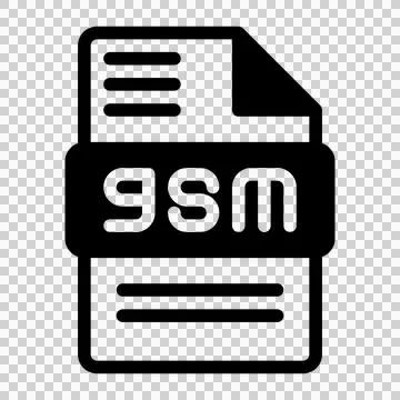 Gsm file icon. Audio format symbol Solid icons, Vector illustration.  Illustrazione stock
