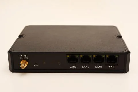 GSM modem. An Internet station with a SIM card. A black router on a white b.. Stock Photos
