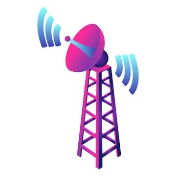 Gsm smart tower icon, isometric style Stock Illustration