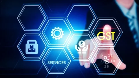 GST Hexagonal Touch Screen Concept Stock-Footage 153217841