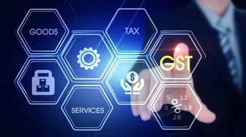 GST Hexagonal Touch Screen Concept Illustrazione stock