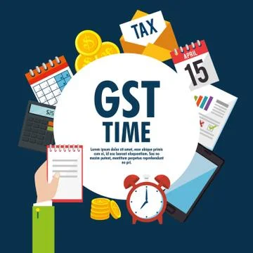 Gst time set elements icons Stockillustratie