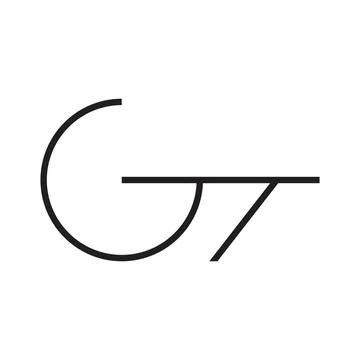 Gt initial letter vector logo 스톡 일러스트