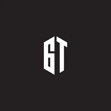 GT Logo monogram with hexagon shape style design template Illustrazione stock