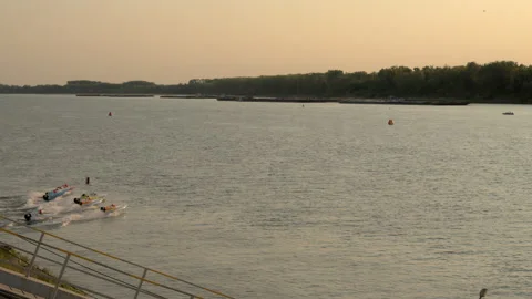 GT15 Final Race Start on the Danube at Ruse Video stock 343612812