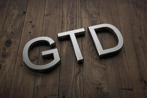 GTD (Getting things done) - Text on table Stock Photos