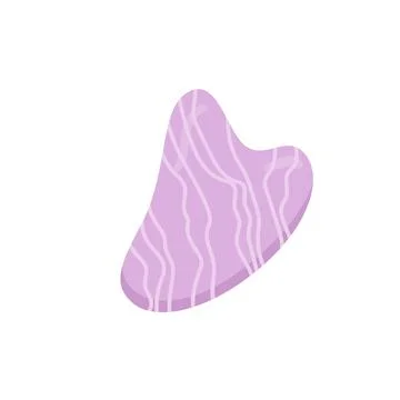 Gua Sha massage tool isolated on white background. Quarts stone self massage  Illustrazione stock