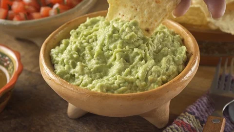 Guacamole Avocado Dip Stock Footage 120752340