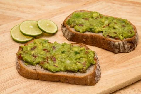Guacamole with bread Stock Photos