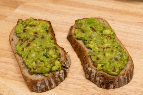 Guacamole with bread Stock Photos
