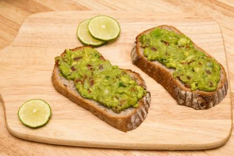 Guacamole with bread Stock Photos