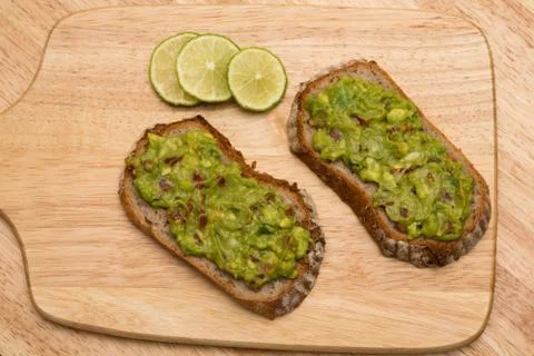 Guacamole with bread Stock Photos