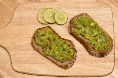 Guacamole with bread Stock Photos