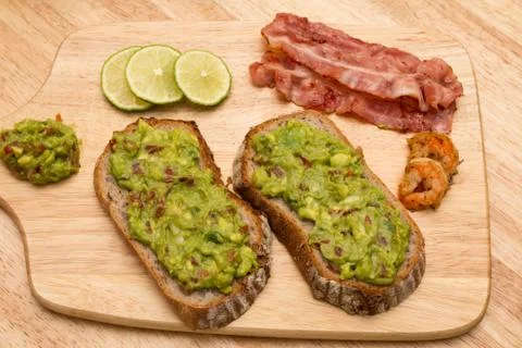 Guacamole with bread Stock Photos
