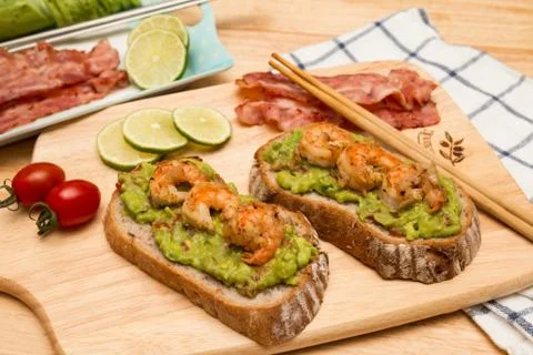 Guacamole with bread Stock Photos