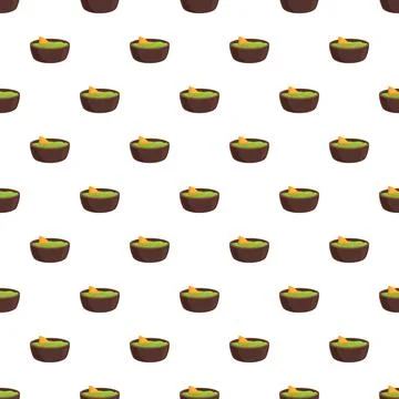 Guacamole dip bowls seamless pattern with tortilla chip Stock Illustration