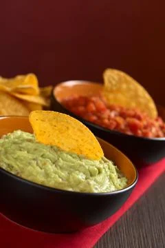 Guacamole with nacho Stock Photos