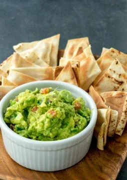Guacamole vertical view. Stock Photos