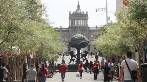 Guadalajara Downtown Historic Place Stock Footage
