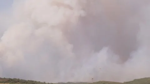 Guadalajara fire forces evacuation of six towns, Aragoncillo (Guadalajara), ES - Stock Footage 340255073
