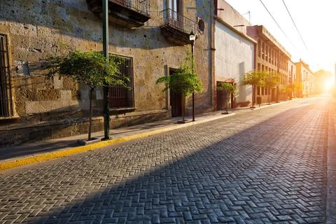 Guadalajara streets in citys historic center (Centro Historico) Stock Photos