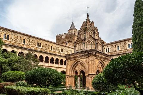 Guadalupe, Spain - Oct 01, 2021: Royal Monastery of Santa Maria de Guadalupe. Stock Photos
