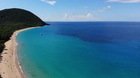 Guadeloupe 4k beach drone view Stock Footage 145538497
