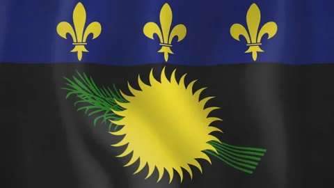 Guadeloupe animated flag. Seamless loop. 4K Video stock 145475407