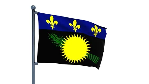Guadeloupe Flag Video stock 150197604