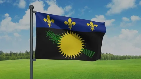 Guadeloupe Flag Stock Footage 152709062