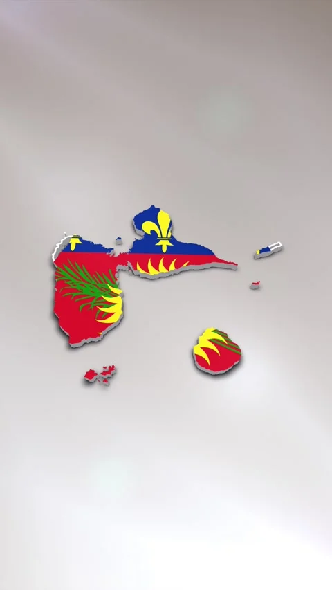 Guadeloupe Flag on Map 스톡 동영상 278219788