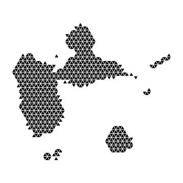 Guadeloupe map abstract schematic Stock Illustration