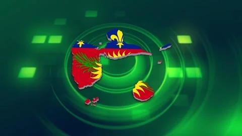 Guadeloupe Map and Flag Background Stock Footage 344278855