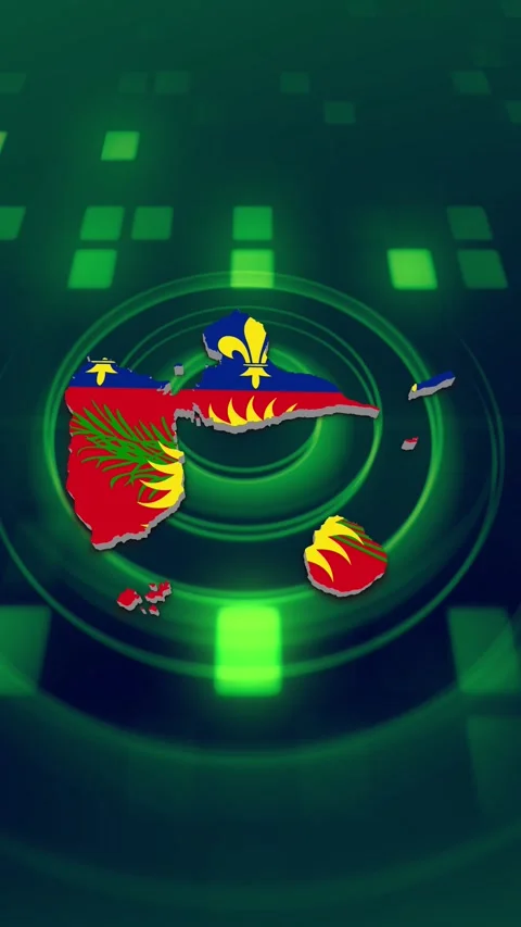 Guadeloupe Map and Flag Background Stock-Footage 347131757
