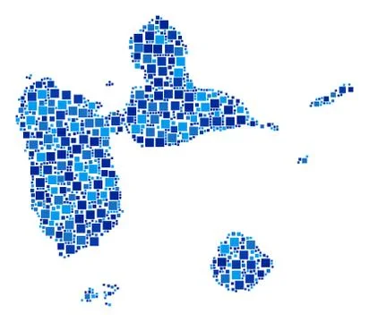 Guadeloupe Map Composition of Squares Stock Illustration