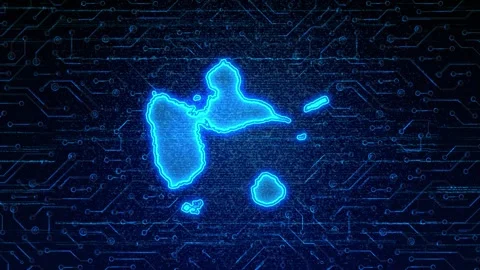 Guadeloupe Map Digital Technology Opener Stock Footage 335083393