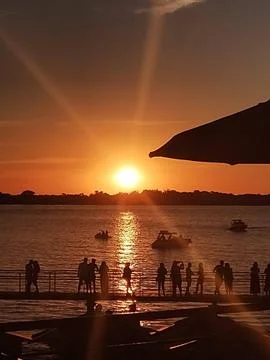 Guaiba sunset Stock Photos