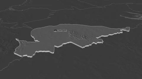 Guair, Paraguay. Bilevel elevation map with surface waters イラスト素材