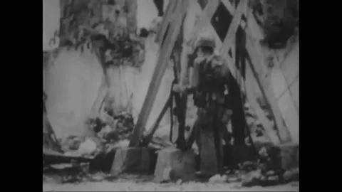 GUAM - 1945 - US Marines diffuse landmines on the outskirts of Agana. They find Stock Footage 325203014