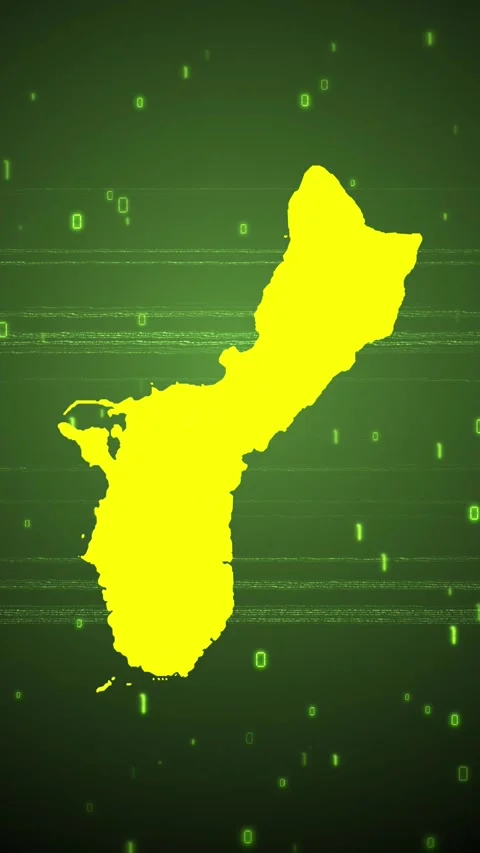 Guam Digital Map Intro Stock Footage 258837867