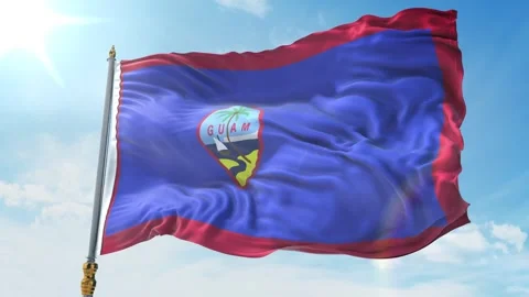 Guam Flag 4K Stock Footage 343571763