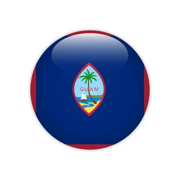 Guam flag on button Stock Illustration
